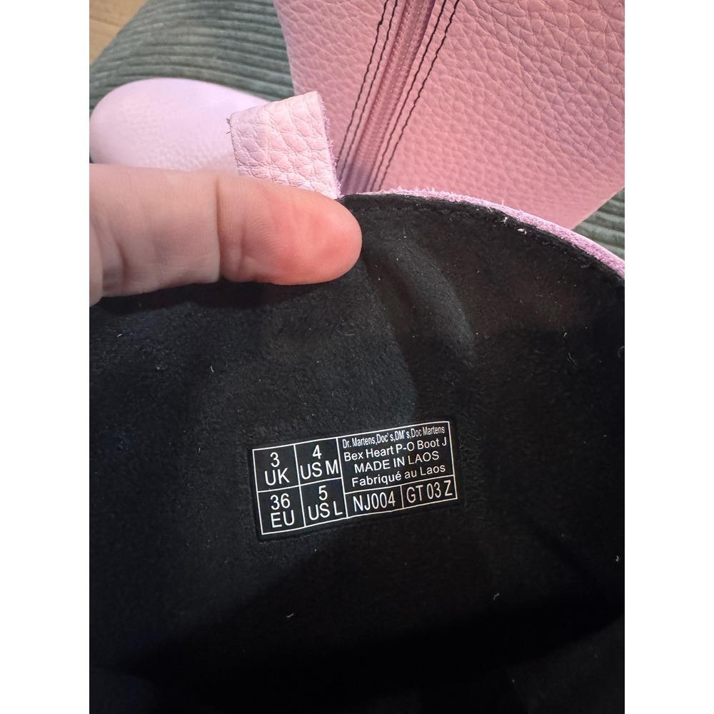 Dr Martens Bex Heart Cut‎ Out Platform Boots Pink Leather Zip Up Size 5 - Picture 6 of 9